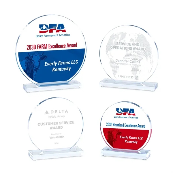 Clear Circle Acrylic Award on Base