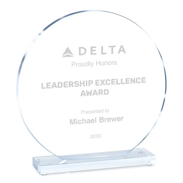 Clear Circle Acrylic Award on Base