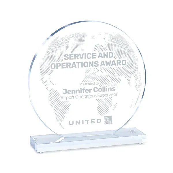 Clear Circle Acrylic Award on Base