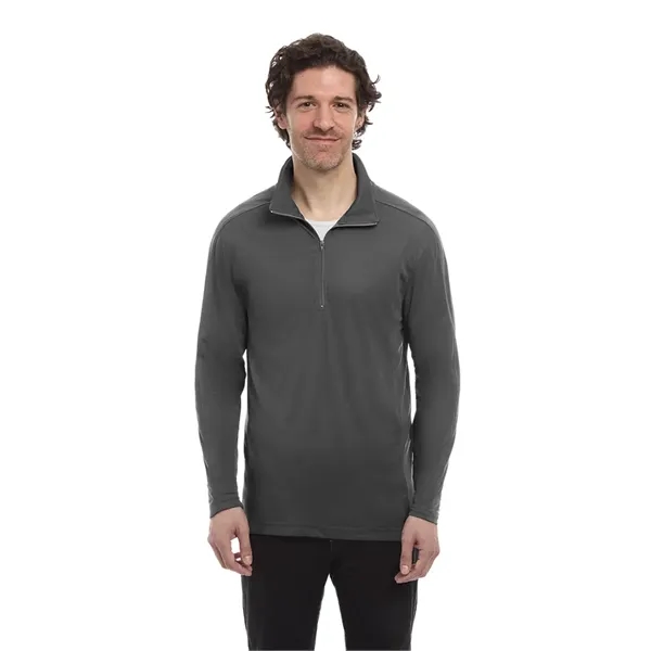 MENS WICKING SOLID 1/4 ZIP LS PULLOVER