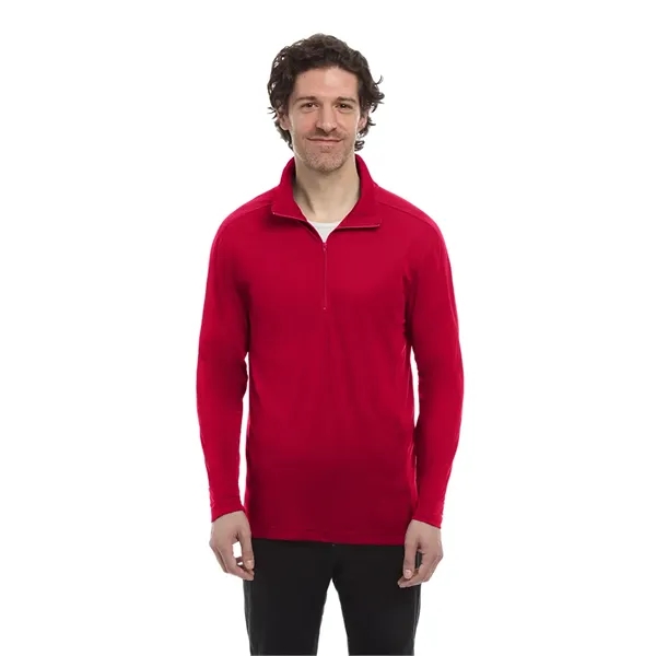 MENS WICKING SOLID 1/4 ZIP LS PULLOVER