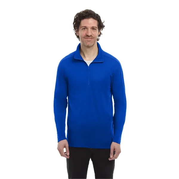 MENS WICKING SOLID 1/4 ZIP LS PULLOVER