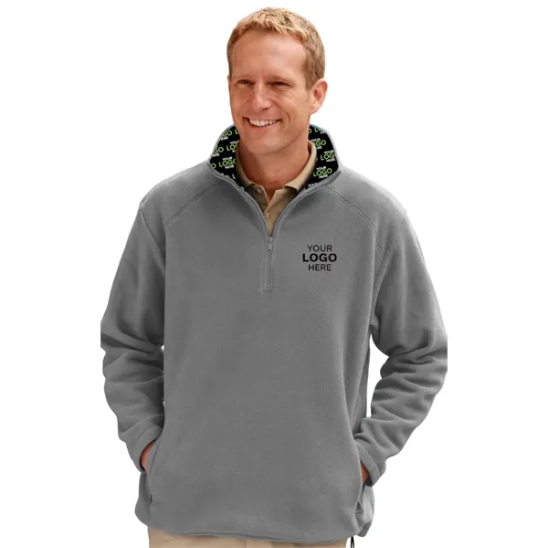 Your Logo Here Mens Micro Fleece Zip Pullover