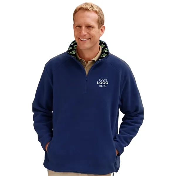 Your Logo Here Mens Micro Fleece Zip Pullover