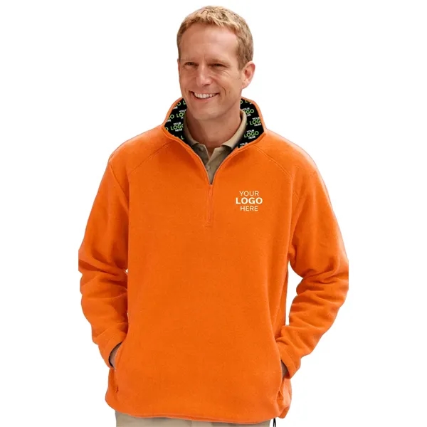Your Logo Here Mens Micro Fleece Zip Pullover