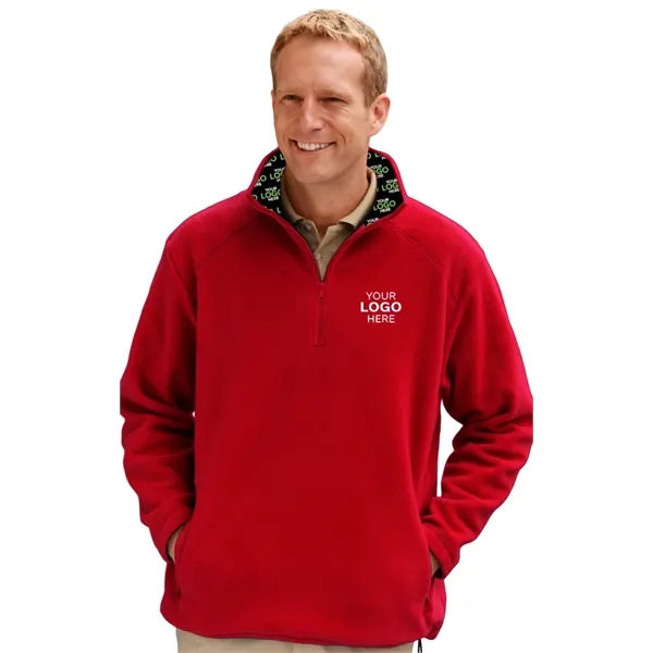 Your Logo Here Mens Micro Fleece Zip Pullover