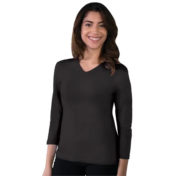 Ladies' 3/4 Sleeve V-Neck Tee