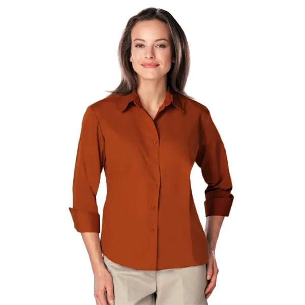 Custom Ladies' 3/4 Sleeve Poplin Shirt