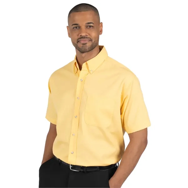Men's Short-Sleeve Superblend Poplin Shirt with Bone Buttons
