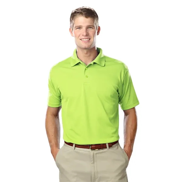 Men's Hi-Visibility Short-Sleeve Wicking Pique Polo