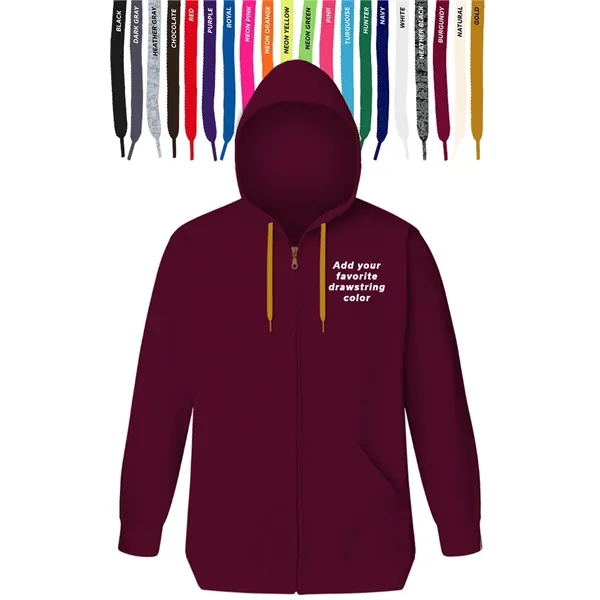 Custom Custom Drawstring Zip Front Hoodie