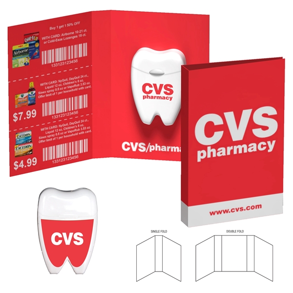 Custom Tek Booklet with Tooth Shaped Dental Floss