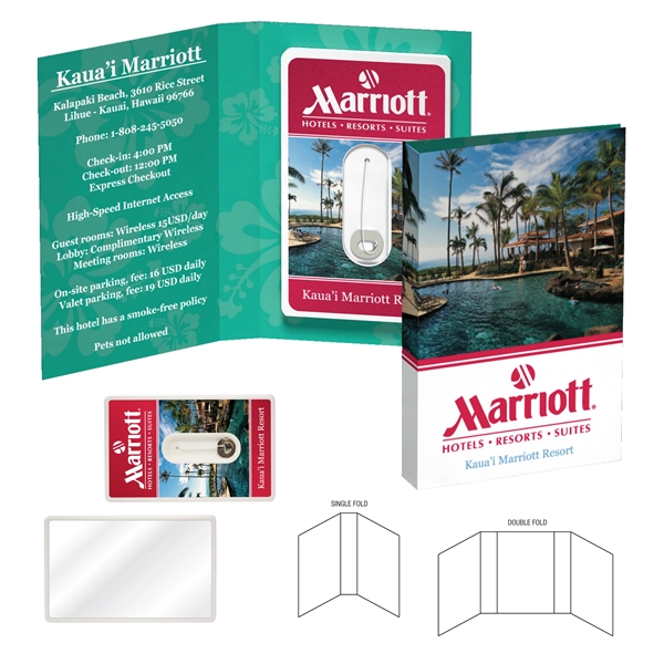 Custom Tek Booklet with Credit Card Style Dental Floss with Mirror