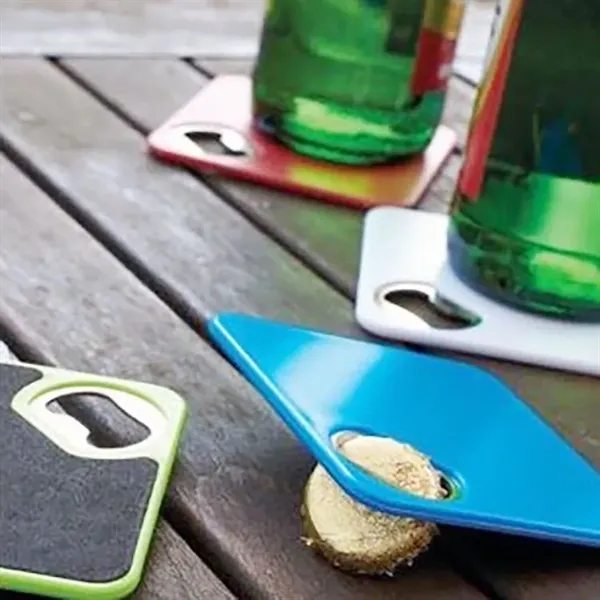 Square Coaster with Foam Padded Bottom & Corner Metal Bottle