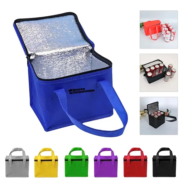 6 Can Non Woven Insulated Cooler Lunch Bag W/ Zipper