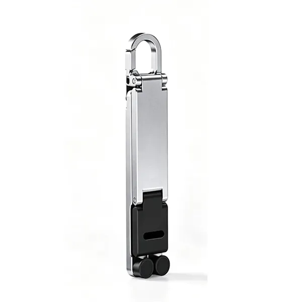 Plastic Mini Foldable Phone Stand with Keyring Hook