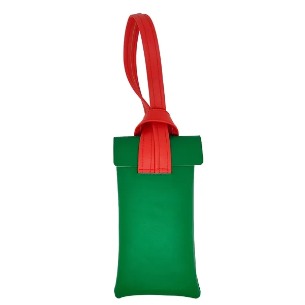 Custom Color Block PU Sunglasses Pouch with Hand Strap