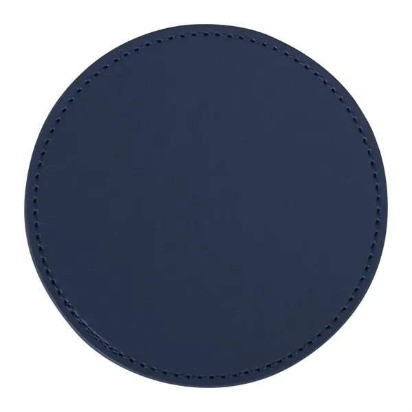 4" Round Hard PU Leather Coaster For Drinks