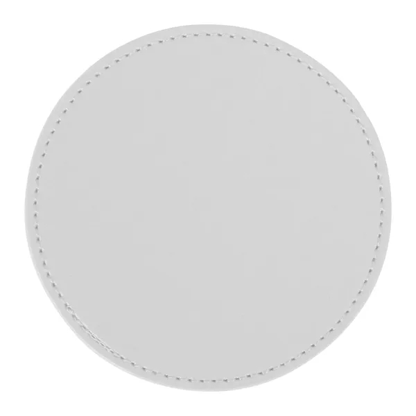 4" Round Hard PU Leather Coaster For Drinks