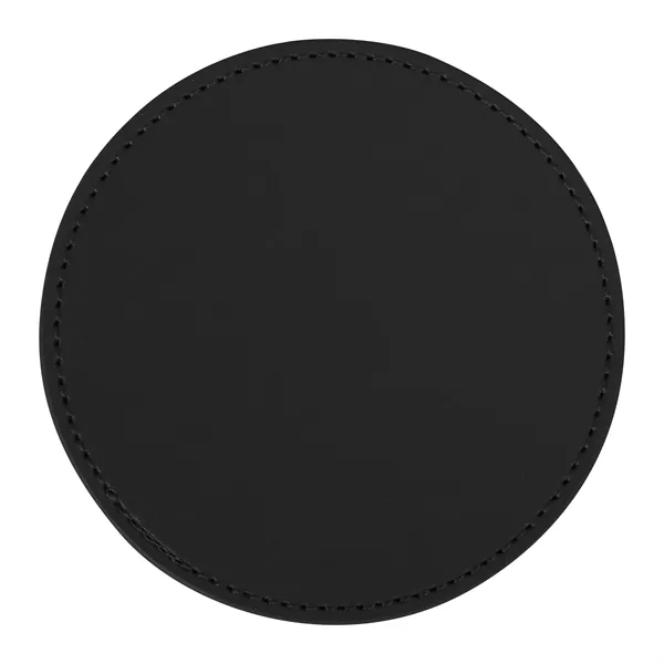4" Round Hard PU Leather Coaster For Drinks