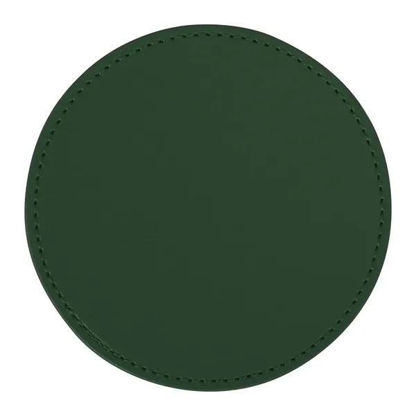 4" Round Hard PU Leather Coaster For Drinks