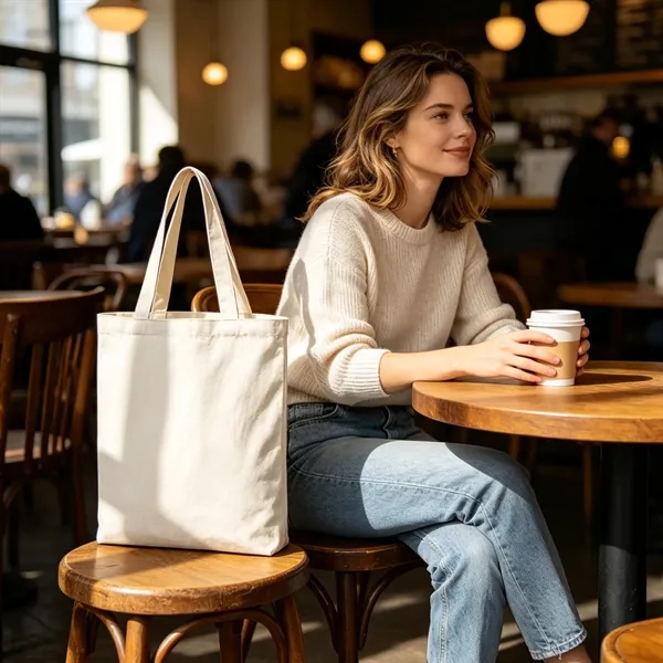 Full Color 10oz Cotton Canvas Reusable Grocery Tote Bag