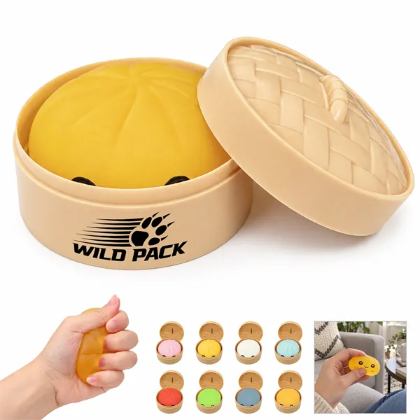 TPR Material Dumpling Squishy Toy W/ Steamer Basket