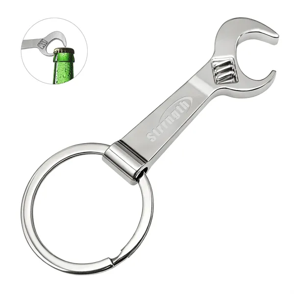 Wrench Shape Metal Bottle Opener Keychain