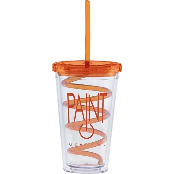 20 oz. Carnival Cup with Curly Straw, Color Lid | Plum Grove