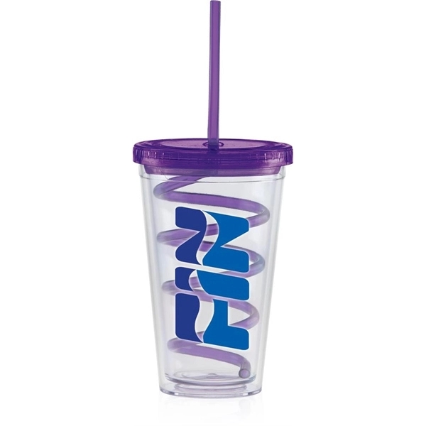 20 oz. Carnival Cup with Curly Straw, Color Lid | Plum Grove