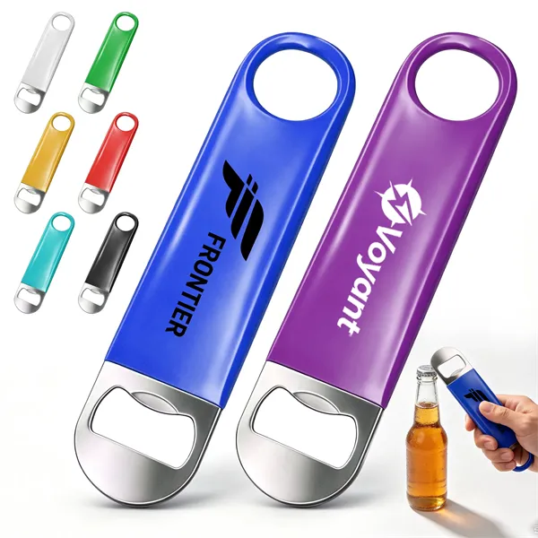 7" Slim Flat Bar Bottle Opener W/ Hanging Hole