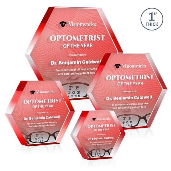 Markville Hexagon VividPrint™ Double Sided Award - Red