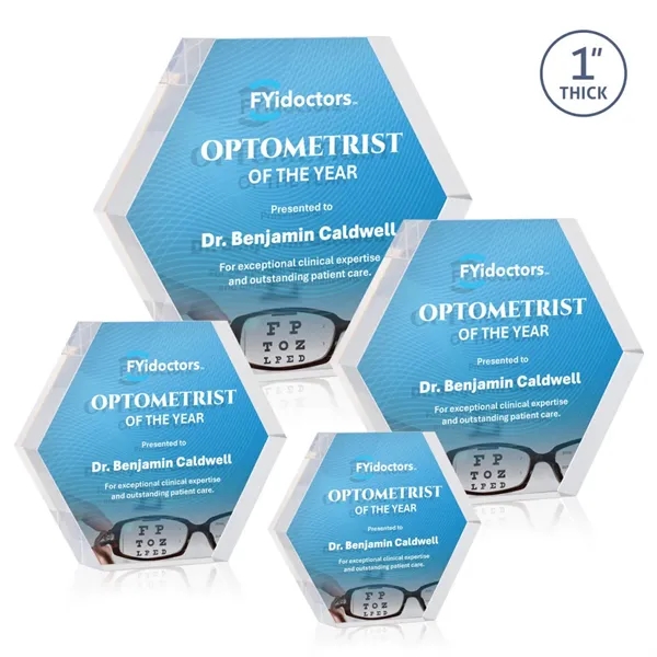 Markville Hexagon VividPrint™ Double Sided Award - Clear
