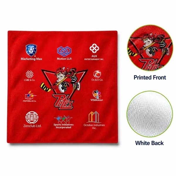 Full Bleed Sublimated Microfiber Rally Towel, 12x12