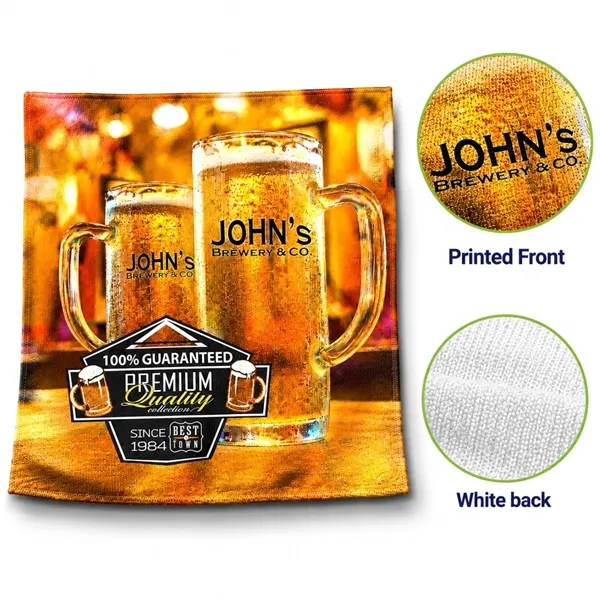 Full Bleed Sublimated Microfiber Rally Towel, 10x10
