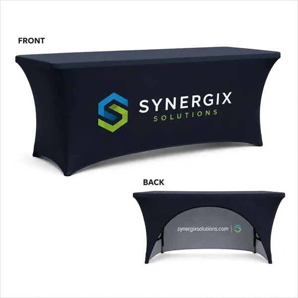 Sublimated 6' Stretch Fit Table Throw, Open Back