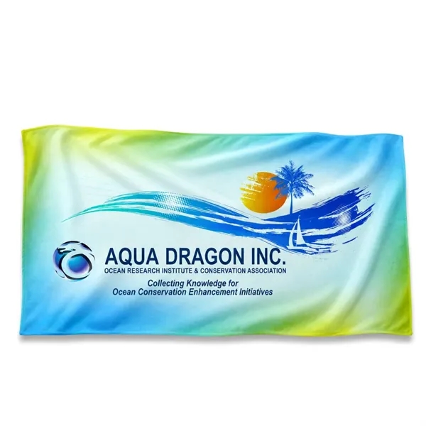 Velour Cotton Blend Beach Towel, 30x60, Sublimated