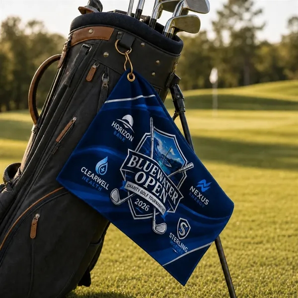 Colored Velour Terry Cotton Blend Golf Towel
