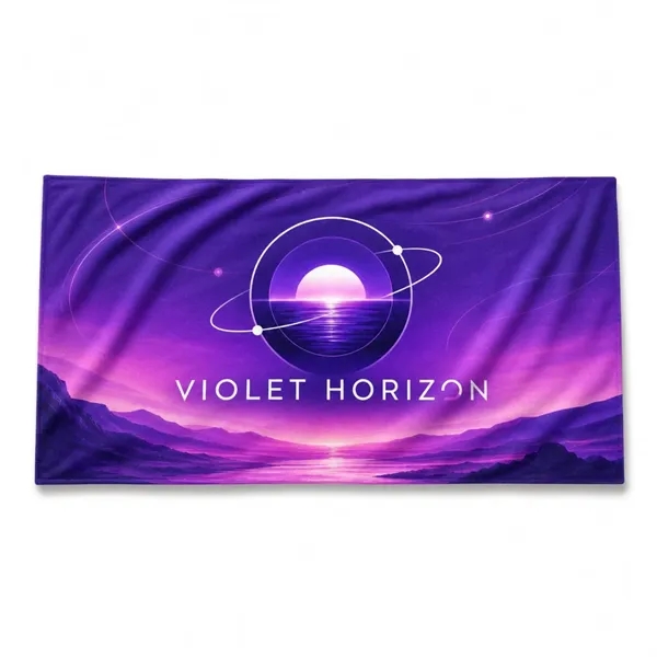 Velour Cotton Blend Beach Towel, 35x60, Sublimated
