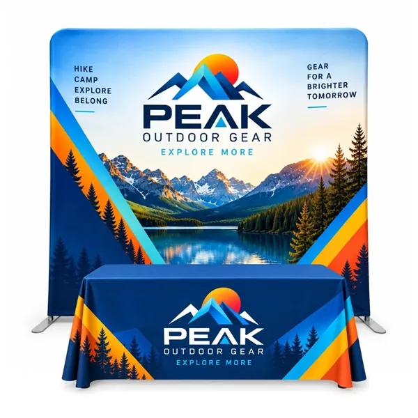 Custom Supreme Tradeshow Booth Package - Wall Display & Tablecloth
