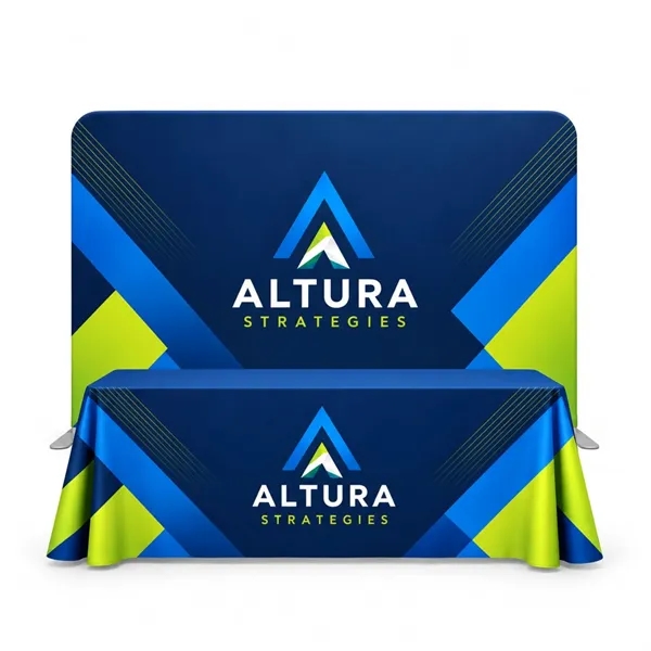 Custom Tradeshow Booth Package - Wall Display & Tablecloth
