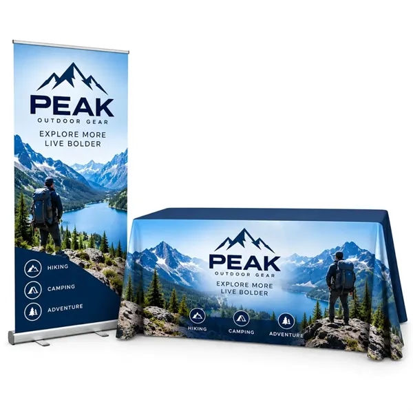 Trade Show Package, Premium Banner + Sublimated Table Throw