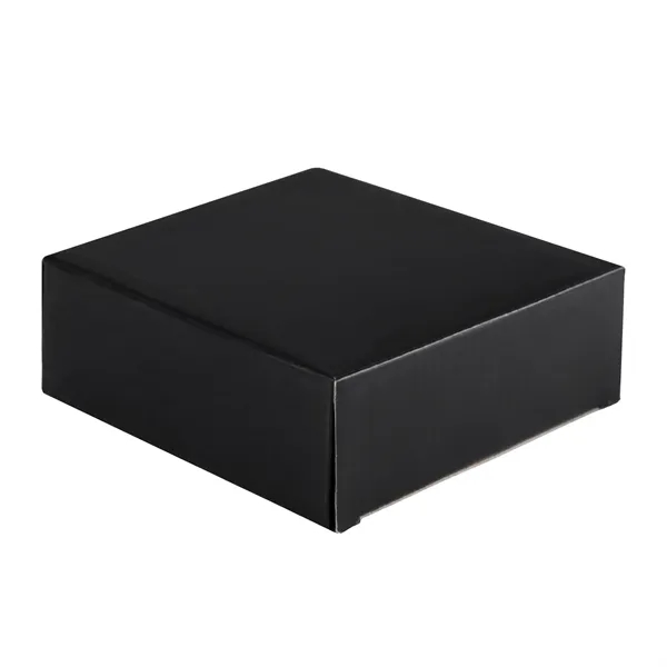 4 Pc. Round Slate Coaster Set with Black Metal Stand