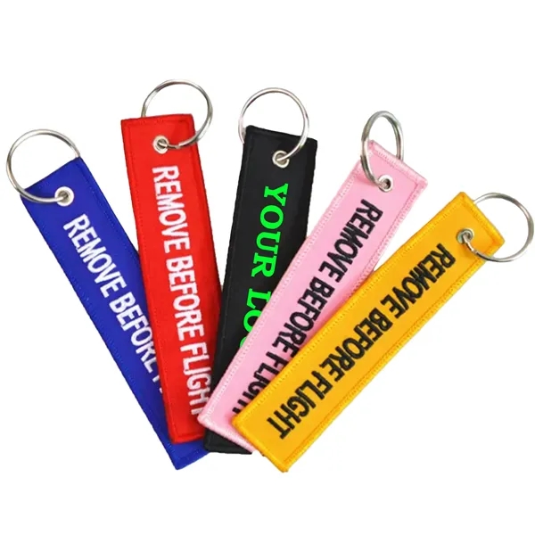 Embroidered Flight Tag Keychain