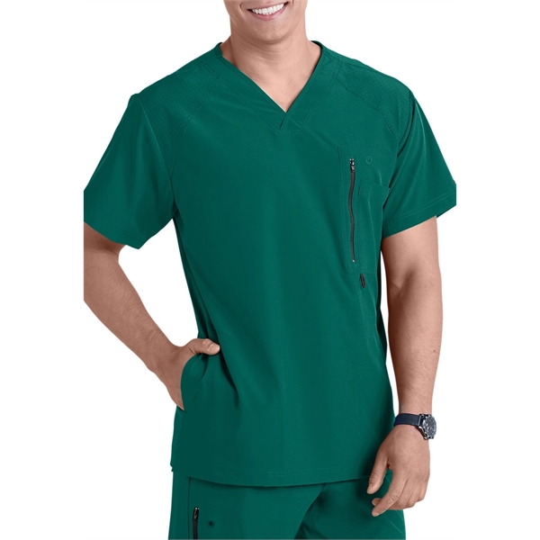 Barco One Men's V-Neck Zip-Pocket Solid Scrub Top - Barco One Men's V-Neck Zip-Pocket Solid Scrub Top - Image 11 of 11
