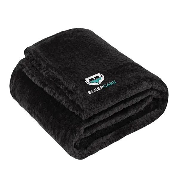 Custom Waffle Teddy Fleece Throw Blanket