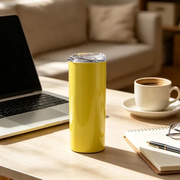 20 Oz Stainless Steel Insulated Skinny Tumbler W/ Slid Lid