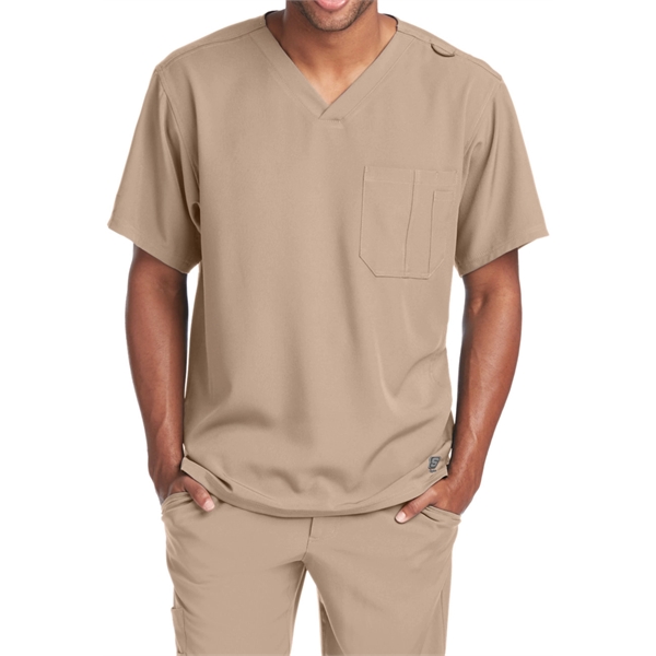Barco Skechers Men's Structure V-Neck Chest Pocket Scrub Top - Barco Skechers Men's Structure V-Neck Chest Pocket Scrub Top - Image 12 of 14