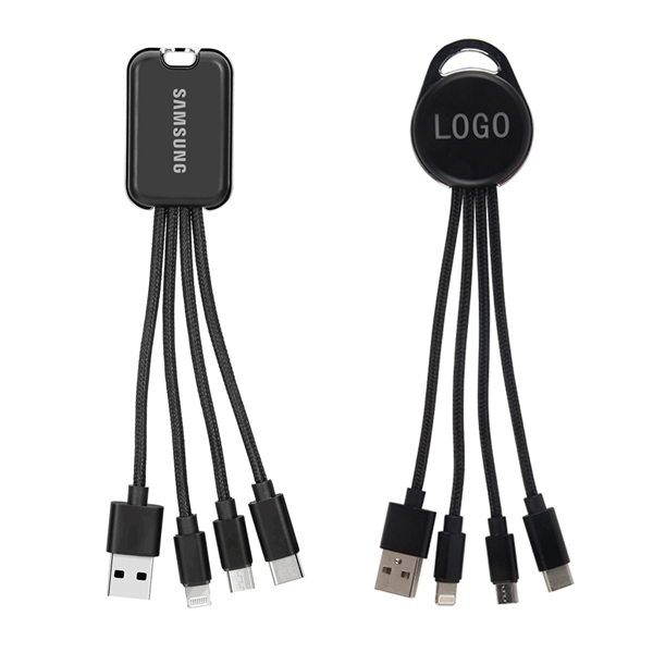 4-in-1 Logo Lighting Charging Cable - 4-in-1 Logo Lighting Charging Cable - Image 0 of 7