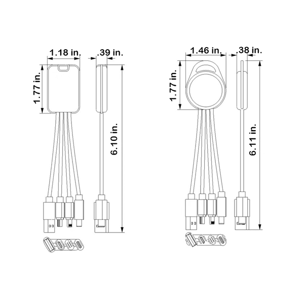 4-in-1 Logo Lighting Charging Cable - 4-in-1 Logo Lighting Charging Cable - Image 3 of 7